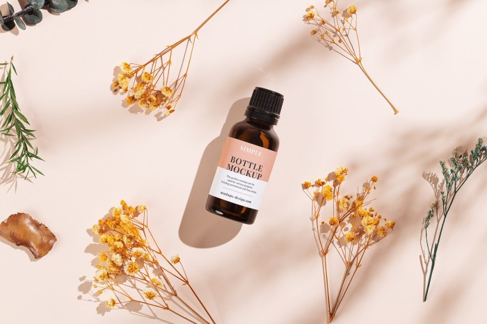 Simple essential oil bottle mockup - Mockups Design